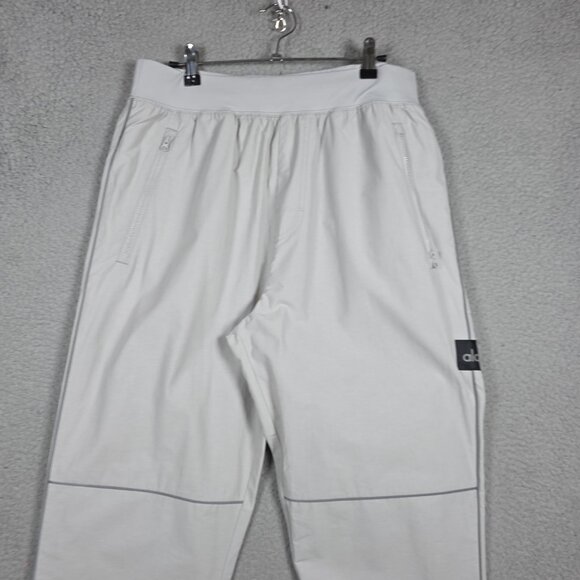 alo Track Sweat Pants Womens Size Large Silver Reflectors Tapered Leg Relaxed - Picture 2 of 12